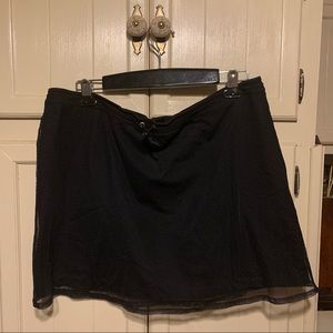 Black coverup casual Cotton/netted skirt - size XL